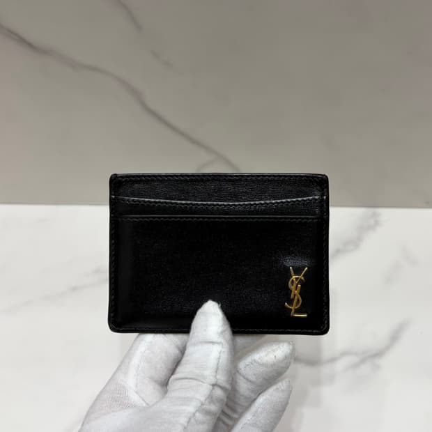 [정품]  생로랑 모노그램 금장 카드지갑