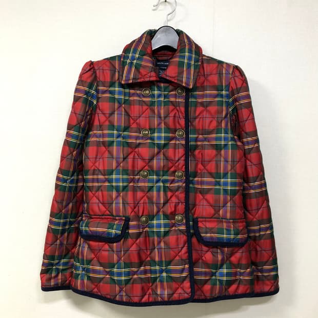 폴로랄프로렌 체크 코듀로이 나일론 퀼팅자켓 _ 걸즈 L, 여성44-55