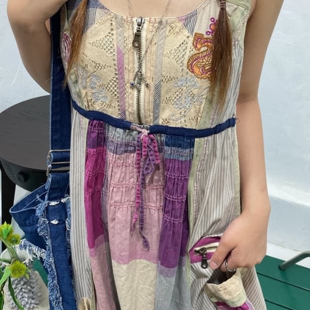 아스트랄 id빈티지 아이디빈티지 패치워크 원피스