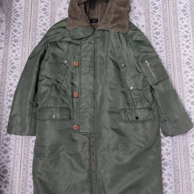 aile 후드 롱패딩 플리스 롱코트