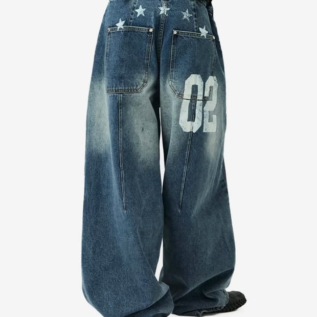 밈더워드로브 유정 콜라보 유스 커브드 어웨이 팬츠 블루 S사이즈