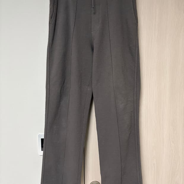 레이디 화이트 코튼 트랙 팬츠 브라운 M