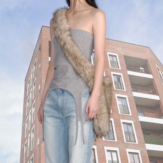 세릭 GARTER COTTON SKIRT / MELANGE GRAY