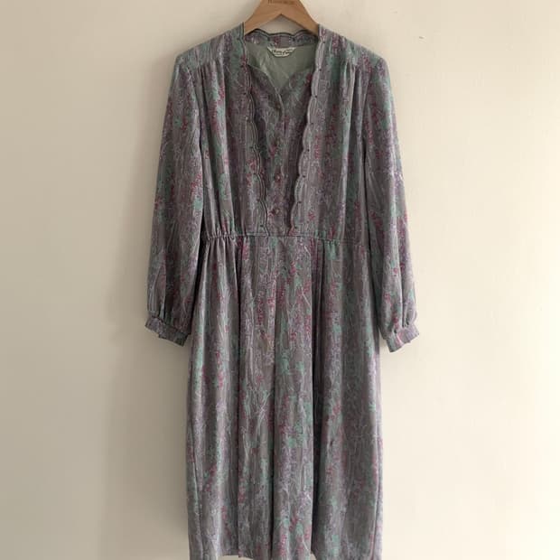 Aurora Frill Collar Jewel Button Dress