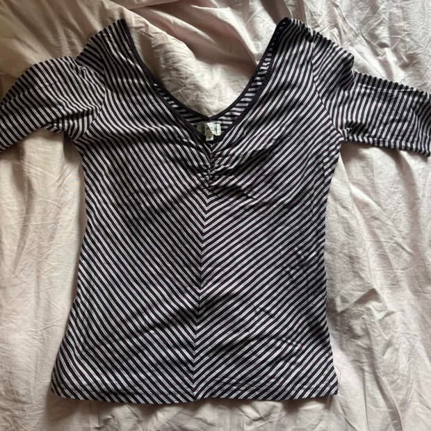 michel klein 미쉘클랑 퍼플 스트라이프 티셔츠