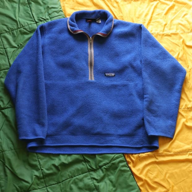 파타고니아 빈티지 00s 마수피얼 신칠라 하프집업 플리스 네이비 블루 L