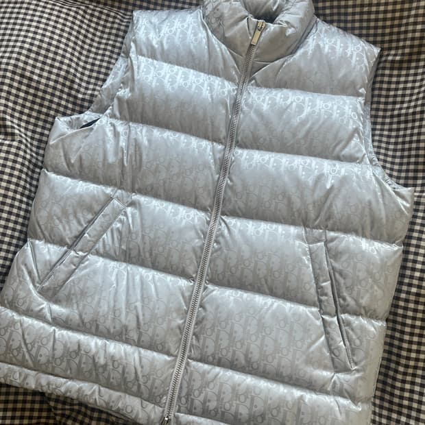 디올 / 패딩 베스트 실버컬러 / 52