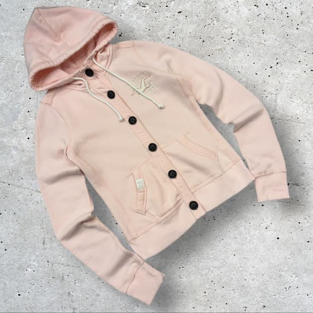 [S] 홀리스터 딸기우유 핑크 후드 가디건 B740