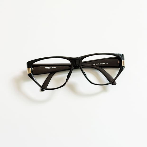 90s KASU 블랙 볼드 스퀘어 뿔테 빈티지 안경