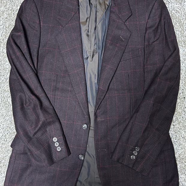 일제 발렌시아가 캐시미어 체크 블레이저 사이즈 105