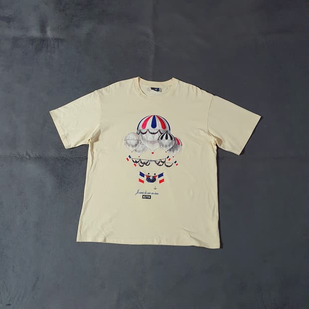 KITH 키스 열기구 반팔 티셔츠 XL 연한노랑