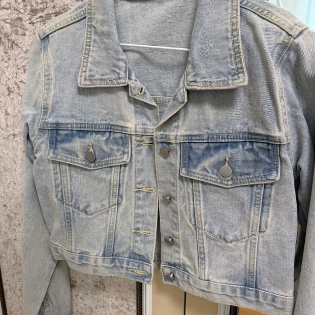 크롭 청자켓