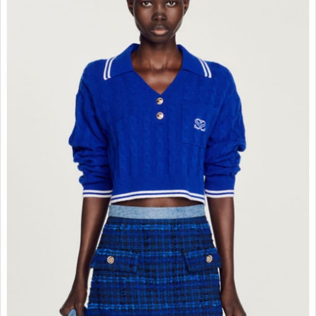 산드로 크롭 니트(나는솔로 송해나 착용)