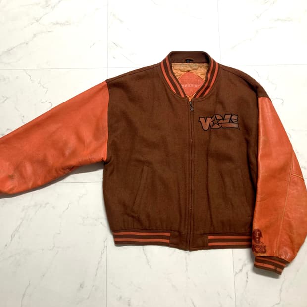 80-90s 테네시 Vols 소가죽 울 바시티 자켓 110-115