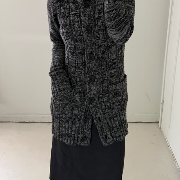 일본빈티지 멜란지 보카시니트 롱 가디건