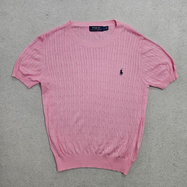 폴로 랄프 로렌 반팔 케이블 니트 S