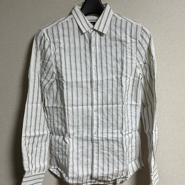 [S] Armani Exchange 슬림핏 자카드 스트라이프 셔츠