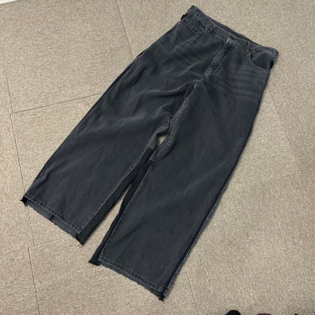 폴리테루 데님 와이드 팬츠