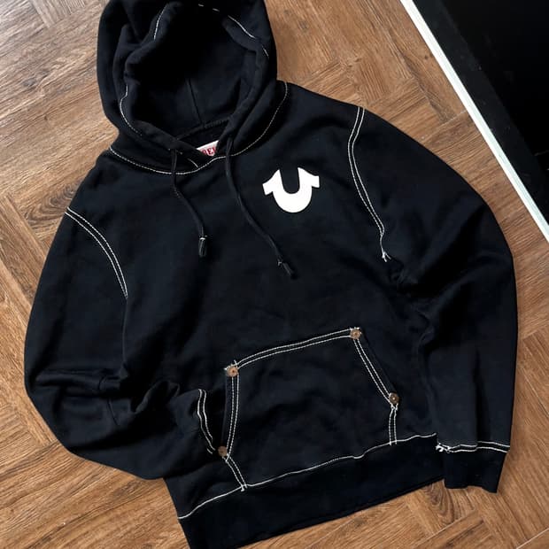 트루릴리젼 스티치 디테일 후드티