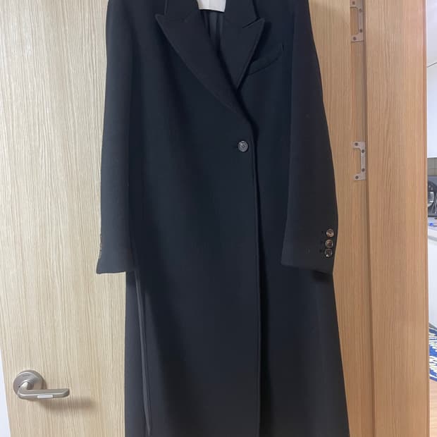 파사드패턴 캐시미어 벨티드 코트 블랙 미디엄