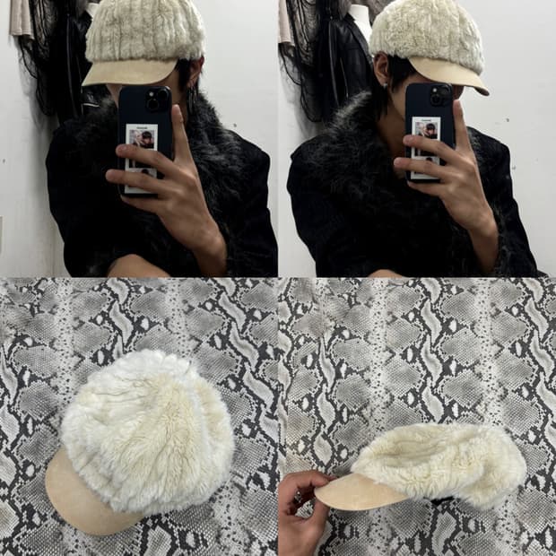5 Beige Fur Cap (여성 Free) 3.0