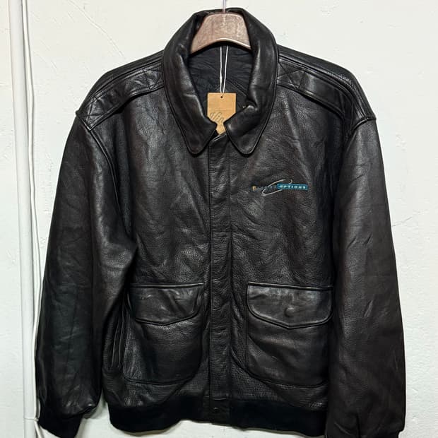 90-00‘s 게임 스포츠웨어 G-1 레더 봄버자켓 M