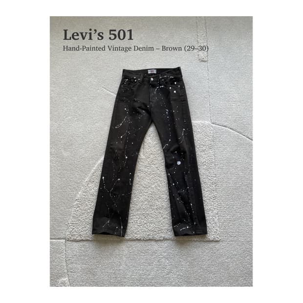 리바이스 501 페인팅 데님 브라운 (29-30)
