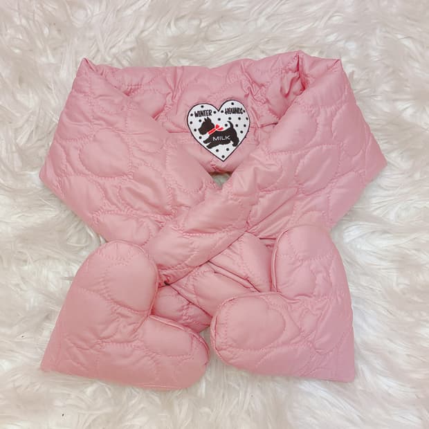 MILK heart quilt muffler