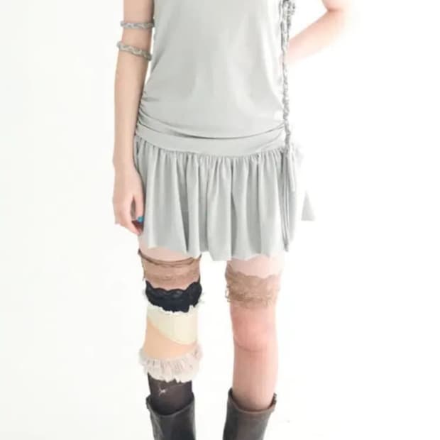 샵페어리 홀터넥 원피스 그레이