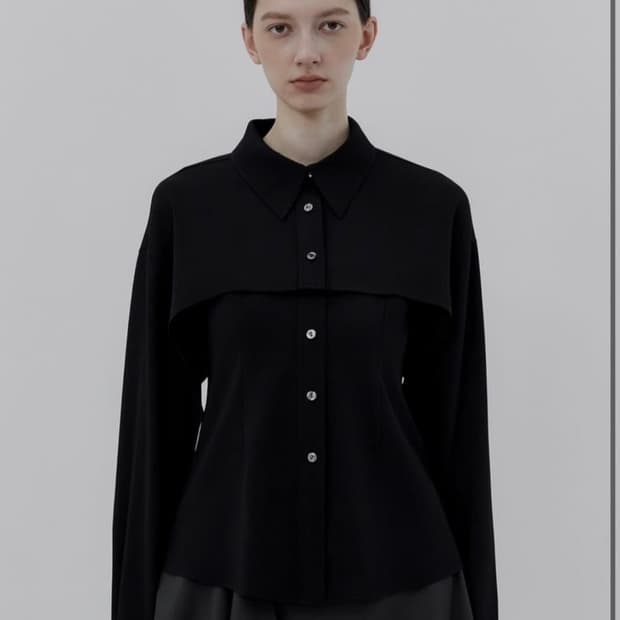 트리밍버드 볼레로 베스트 셔츠 블랙