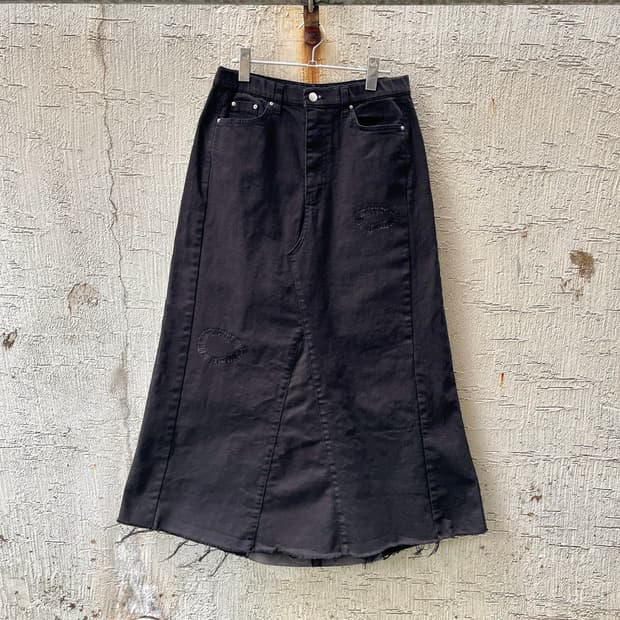 [rework] patchwork cotton skirt
