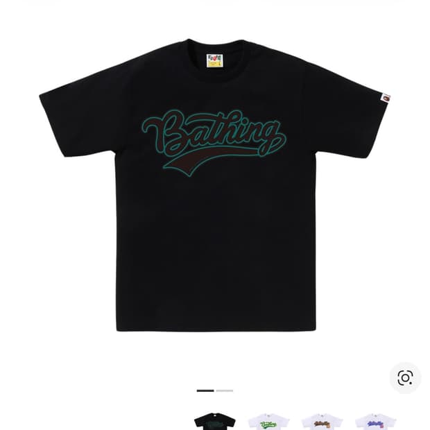 베이프 바시티 베이스볼로고 티셔츠 블랙