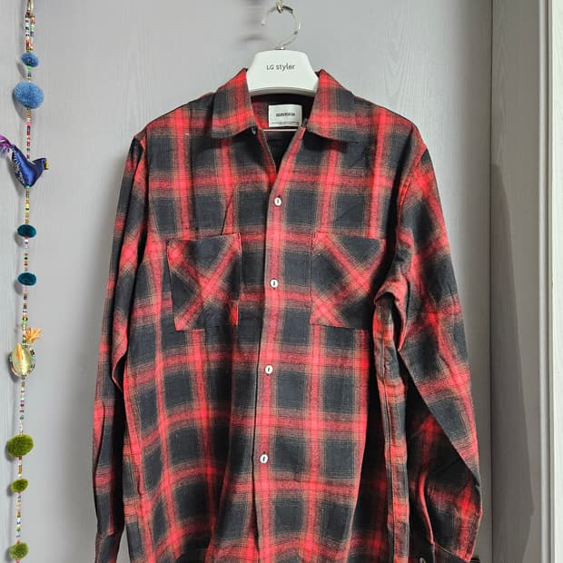 8DIVISION 오픈 카라 체크 셔츠 M