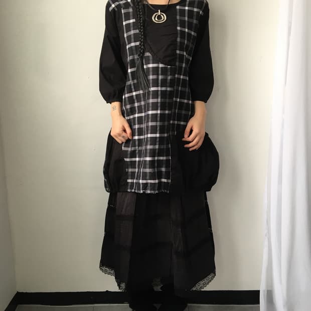 Check pattern balloon fit onepiece