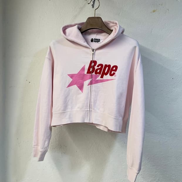 베이프 크롭 후드 집업