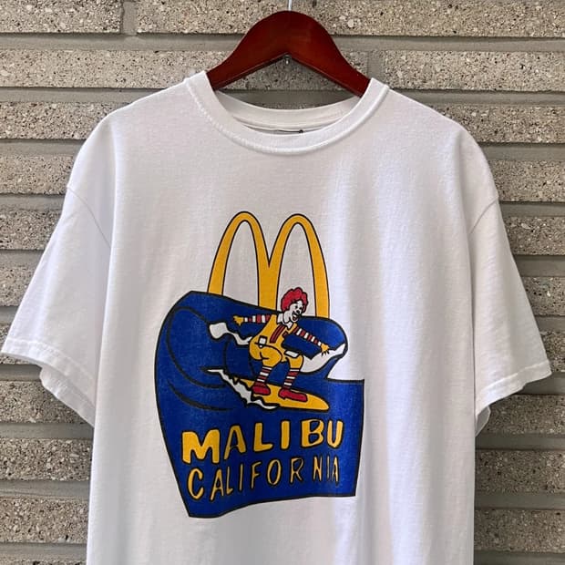 [M]맥도날드 Malibu 서핑 로날드 프린팅 티셔츠