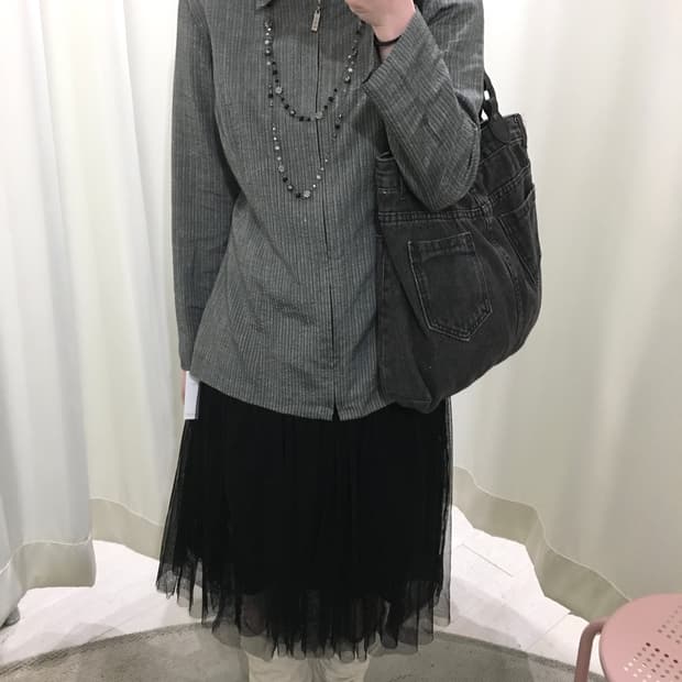 Striped zipper shirt jacket
