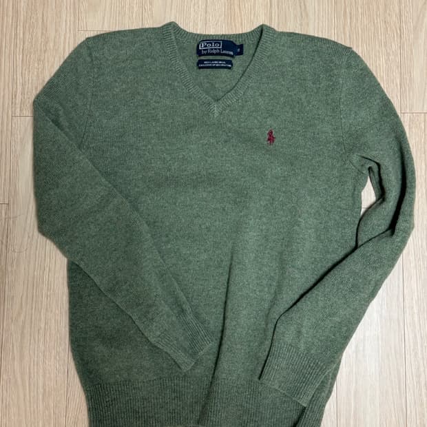 폴로 랄프로렌 램스울 브이넥 니트 S
