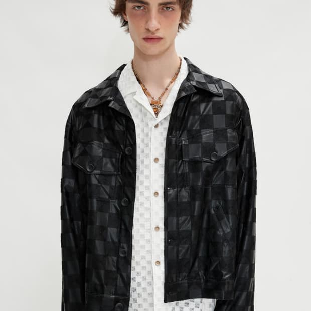 L) 앤더슨벨 체커보드 트러커 자켓