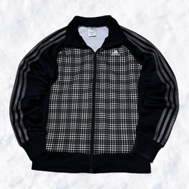 아디다스 블랙 체크 져지 