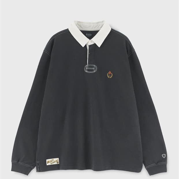 헤리티지플로스 CREST WASHED 7.5S RUGBY SHIRT