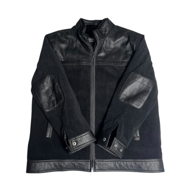 크로커다일 00s 레더 패치 집업 자켓 110