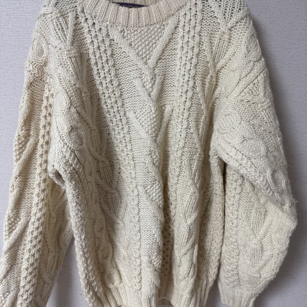 아이보리 빈티지 니트