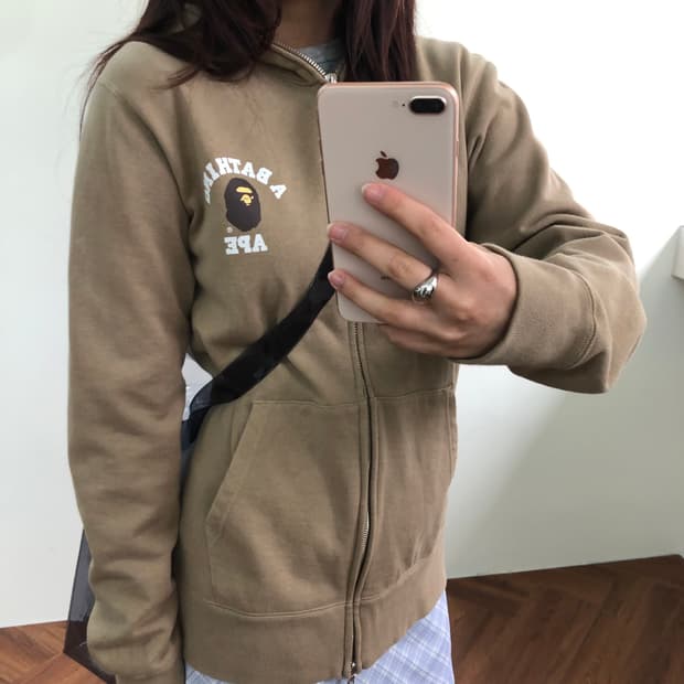 베이프 원포인트 투웨이 후드집업