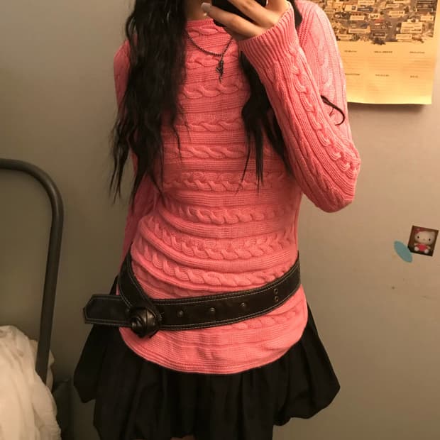 Polo 폴로랄프로렌 슬림핏 딸기우유 보트넥 니트