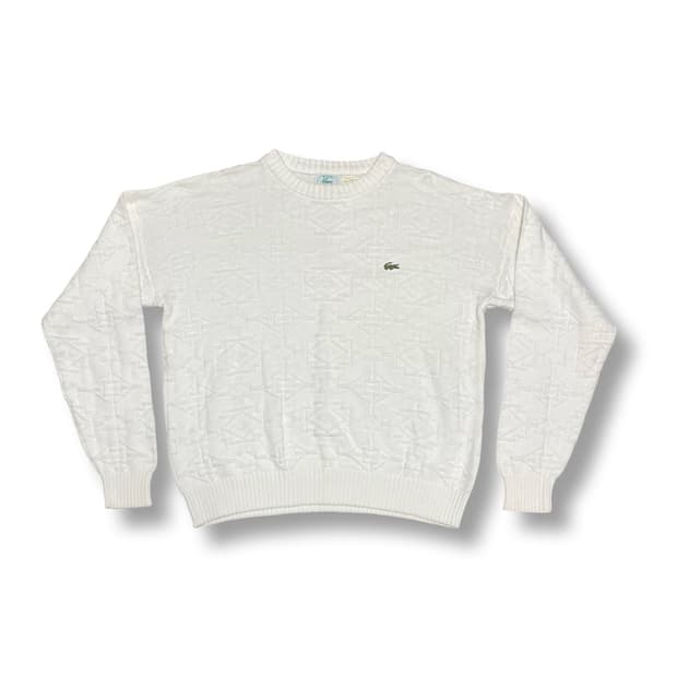 [L] 80s IZOD x 라코스테 화이트 패턴 니트 스웨터