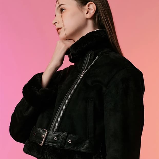 콜릿 크롭 밍크 스웨이드 무스탕 플리스 자켓 All_Bla