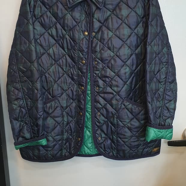 여성 빈폴 타탄체크 퀼팅 자켓 100사이즈입니다. 