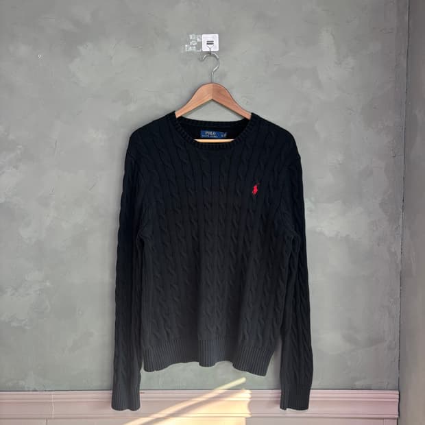 폴로 랄프로렌 꽈배기 니트 블랙