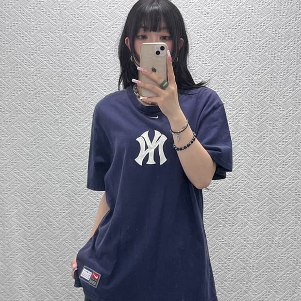 나이키 뉴욕양키스 올드스쿨 레트로 빈티지 반팔티 M C12218